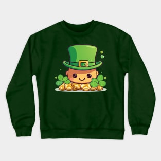 St Patricks day lucky day with shamrock and gold Crewneck Sweatshirt